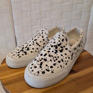 Madewell Sidewalk Slip-On Sneakers in Spotted Calf Hair Dalmatian Animal Print‎